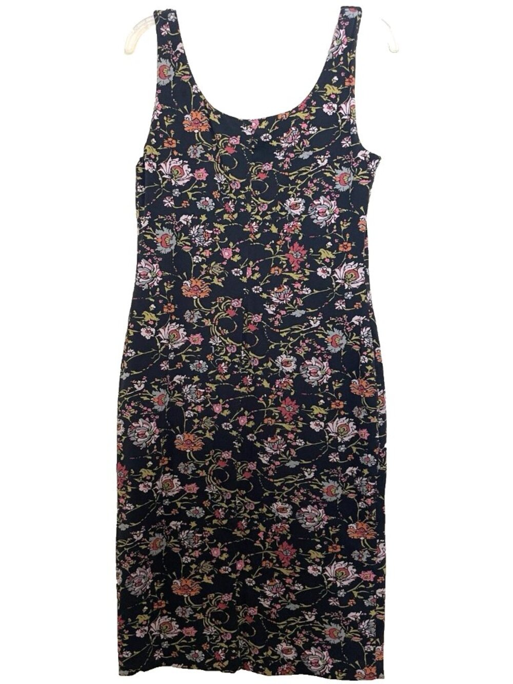 Peruvian Connection Turkish Dress Medium Sleeveless Stretch Cotton Dark Floral - Picture 3 of 7